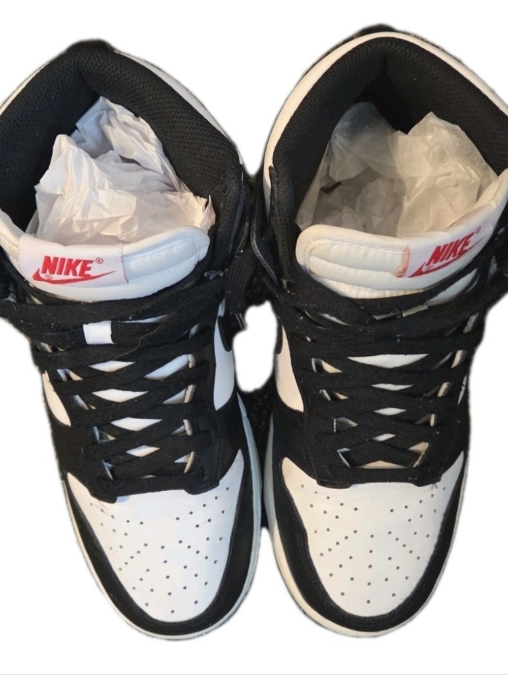 Nike Dunk "Panda" High-Top Sneakers White/Black Size Women's US Size 8 - Picture 4 of 10